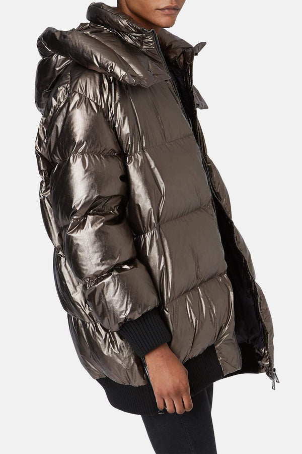 Veste rembourrée argentée Verdier Moncler