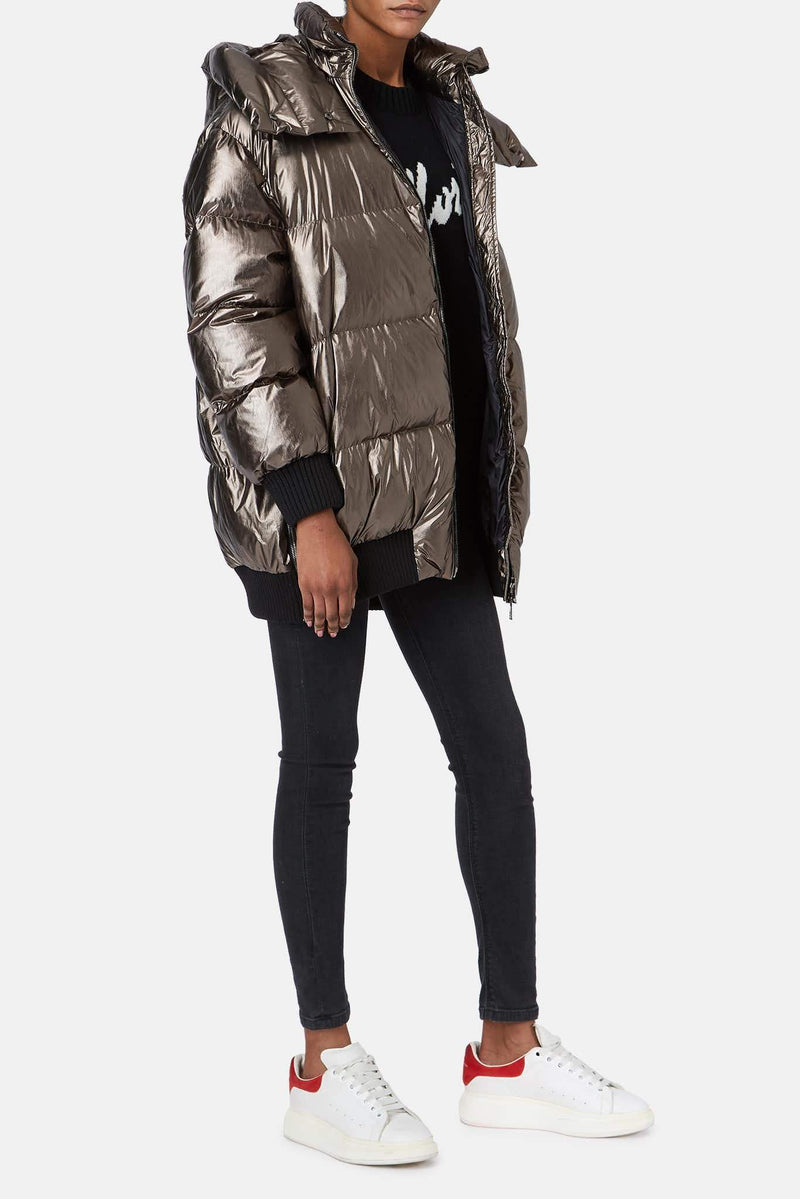 Veste rembourrée argentée Verdier Moncler