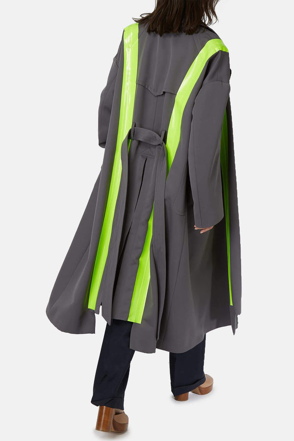 Trench à bandes jaune fluo Maison Margiela