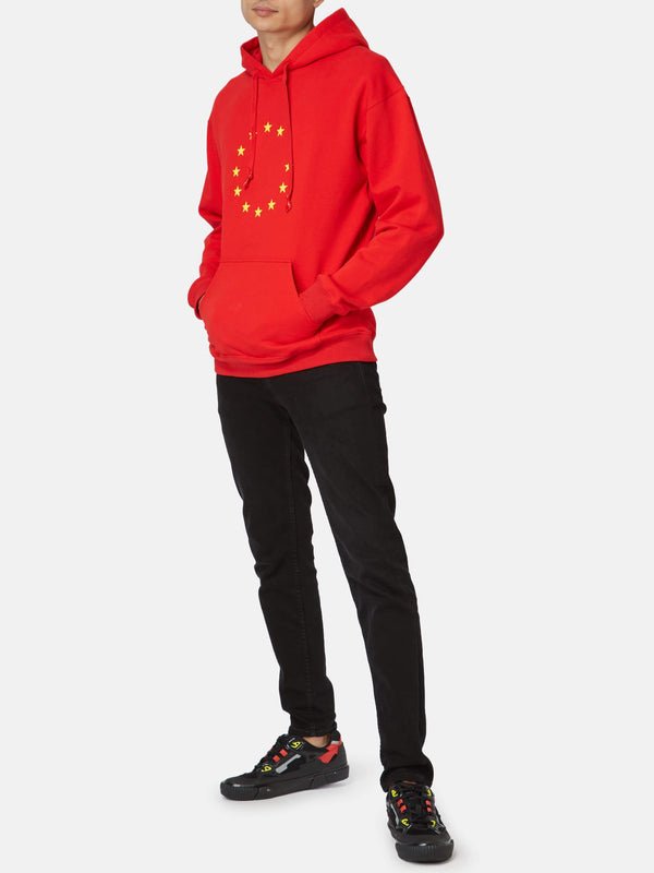 Hoodie imprimé en coton rouge Both