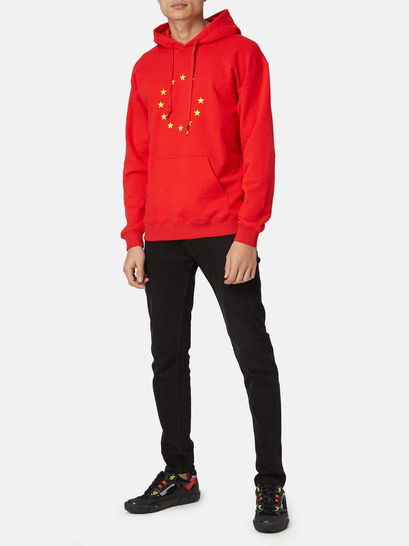 Hoodie imprimé en coton rouge Both