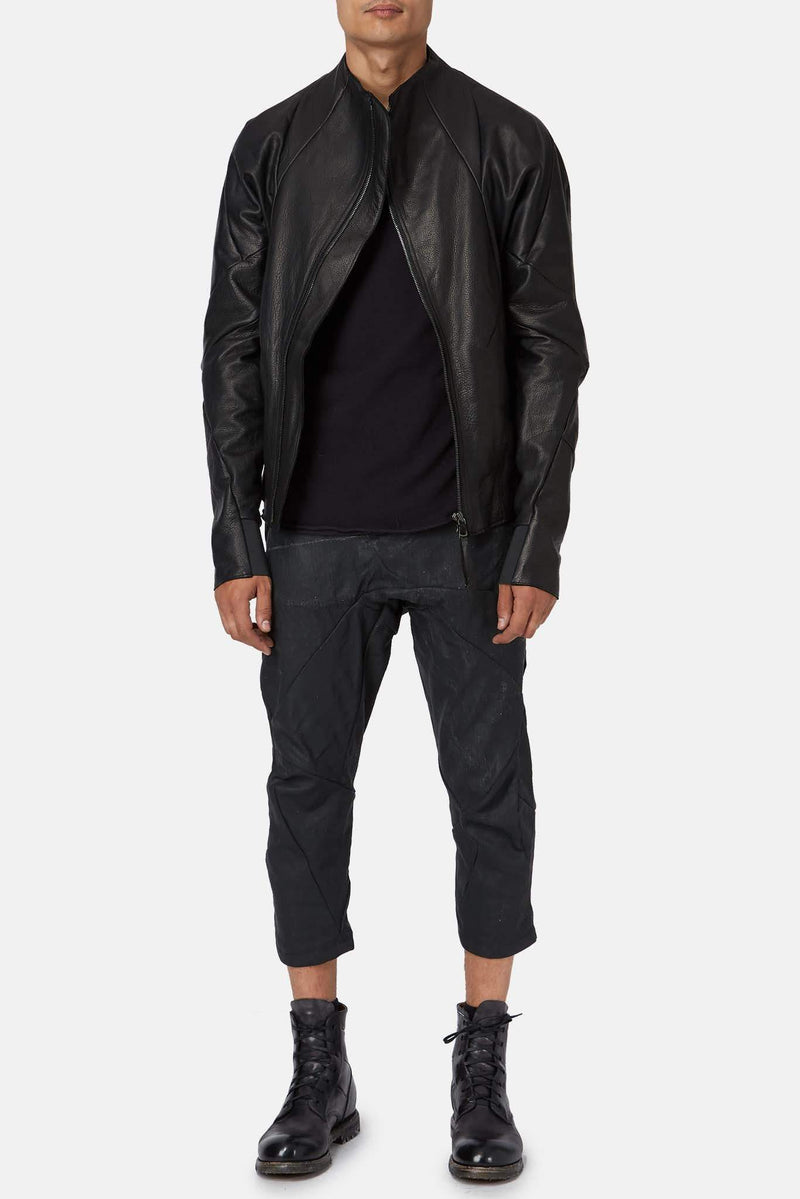 Veste en cuir noir Leon Emanuel Blanck