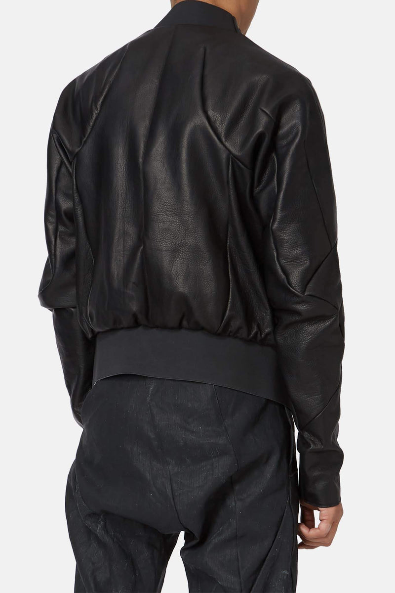 Veste en cuir noir Leon Emanuel Blanck