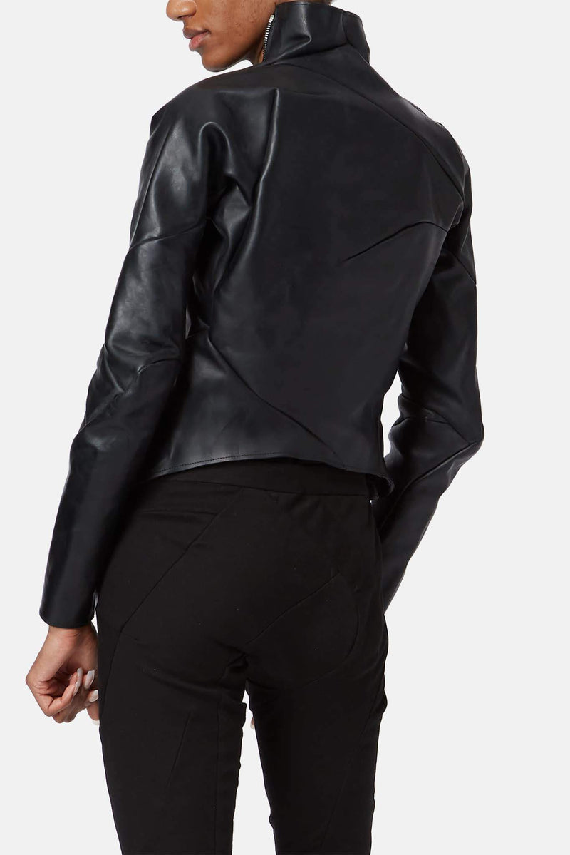 Veste en cuir noire Leon Emanuel Blanck