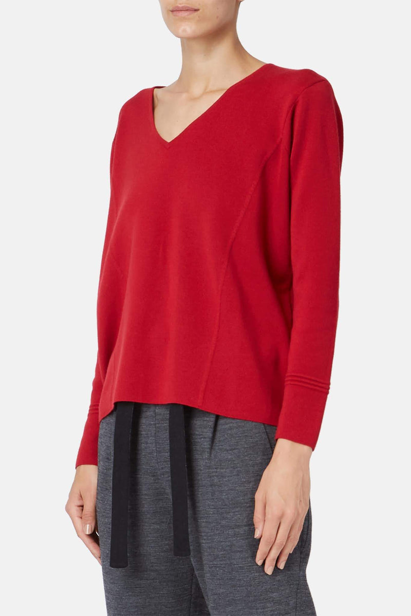 Pull en cachemire rouge Maison Ullens