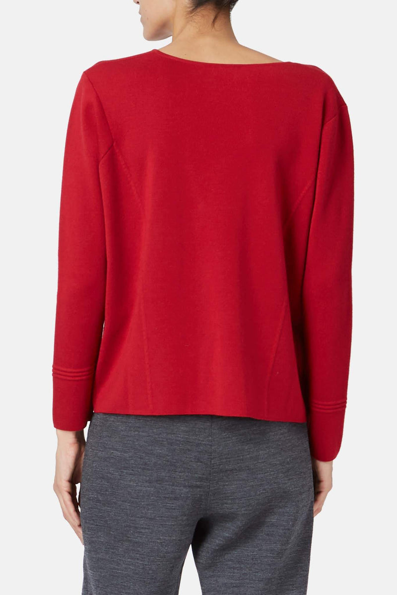 Pull en cachemire rouge Maison Ullens