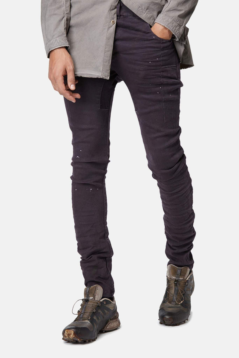 Pantalon plissé en coton violet Boris Bidjan Saberi