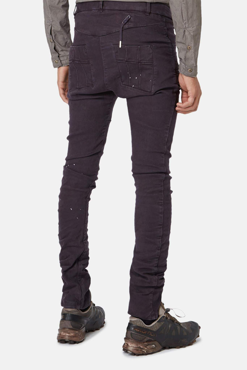 Pantalon plissé en coton violet Boris Bidjan Saberi