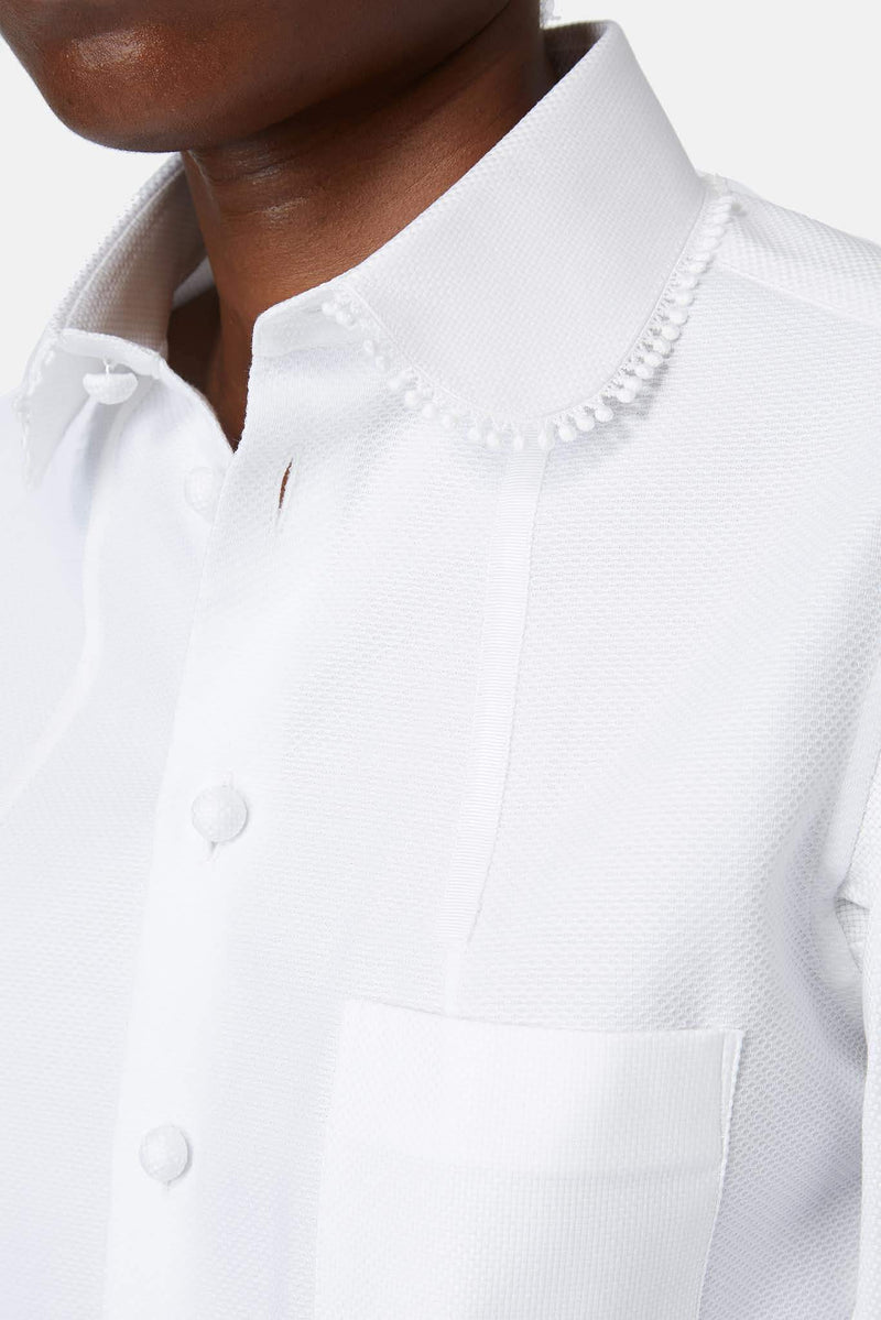 Chemise en coton blanche Shiro Sakai