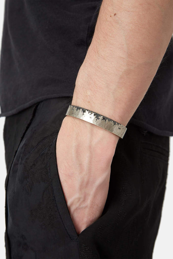 Jonc en argent et diamants noirs "Edge Stone" Tobias Wistisen