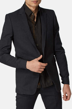 Blazer en laine mélangée gris Deepti