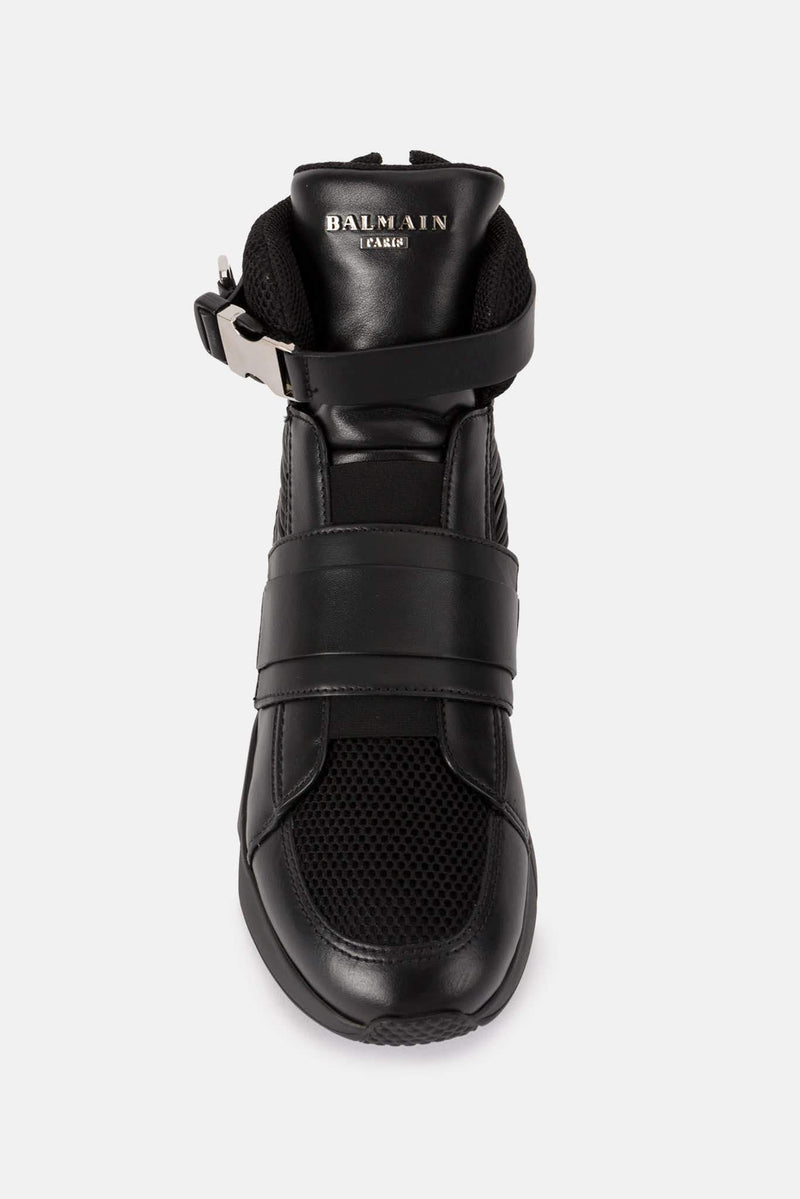 Baskets hautes en cuir noires Exton Balmain