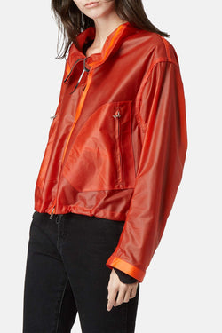 Veste en cuir orange "Deconnectée" Isaac Sellam