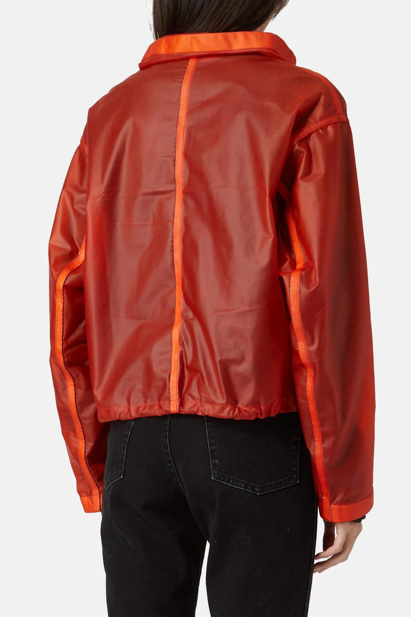 Veste en cuir orange "Deconnectée" Isaac Sellam