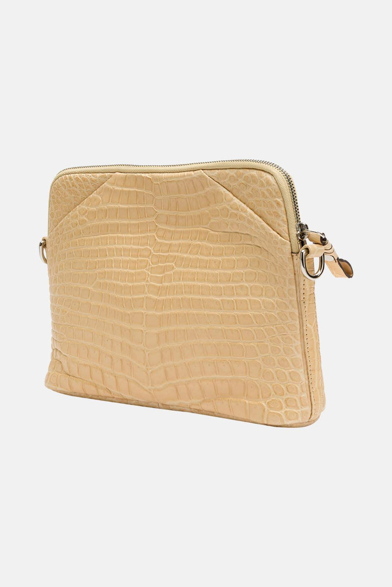 Sac bandoulière en cuir de crocodile beige Cornelian Taurus