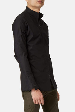 Chemise zippée noire Leon Emanuel Blanck