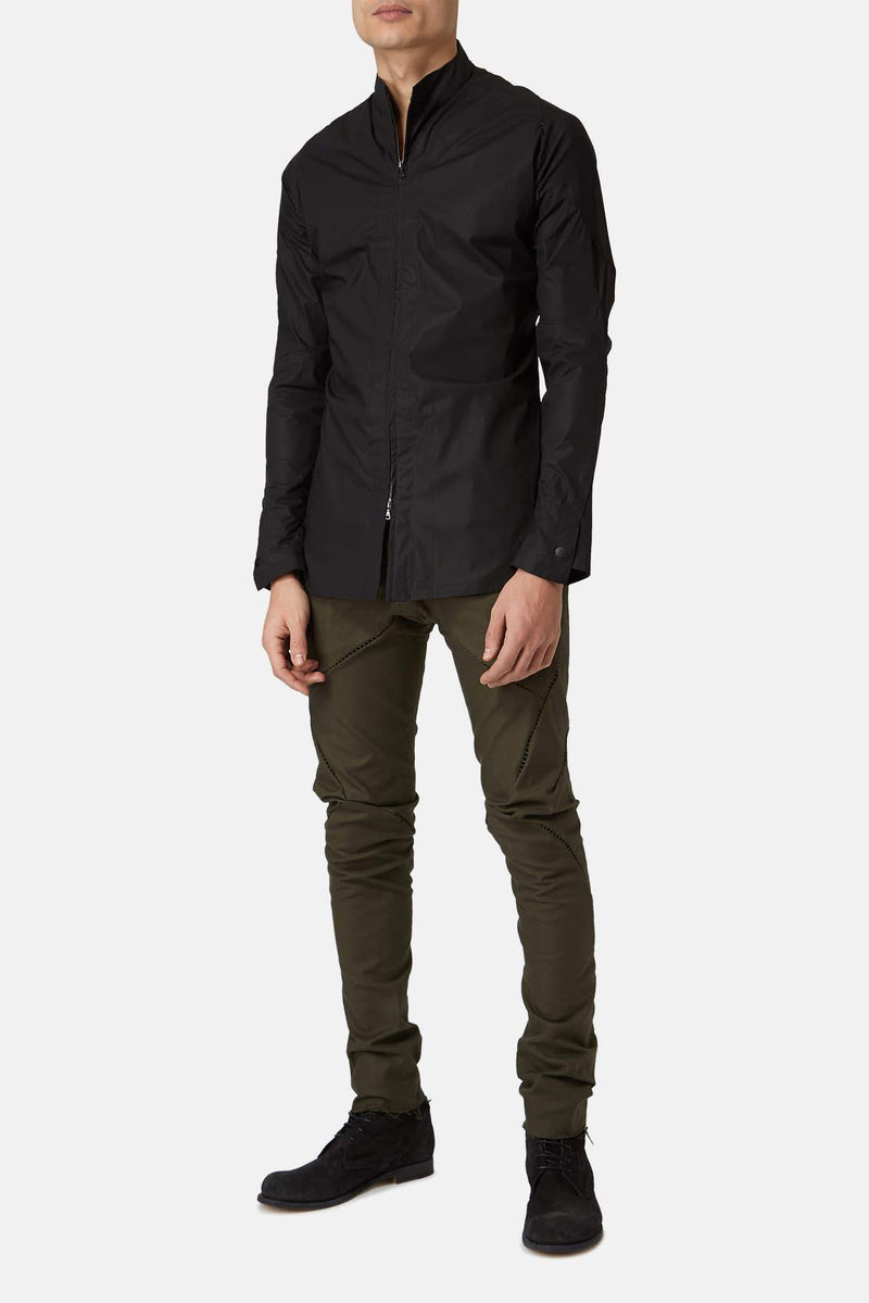 Chemise zippée noire Leon Emanuel Blanck