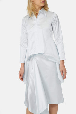 Chemise asymétrique bleu clair Moohong