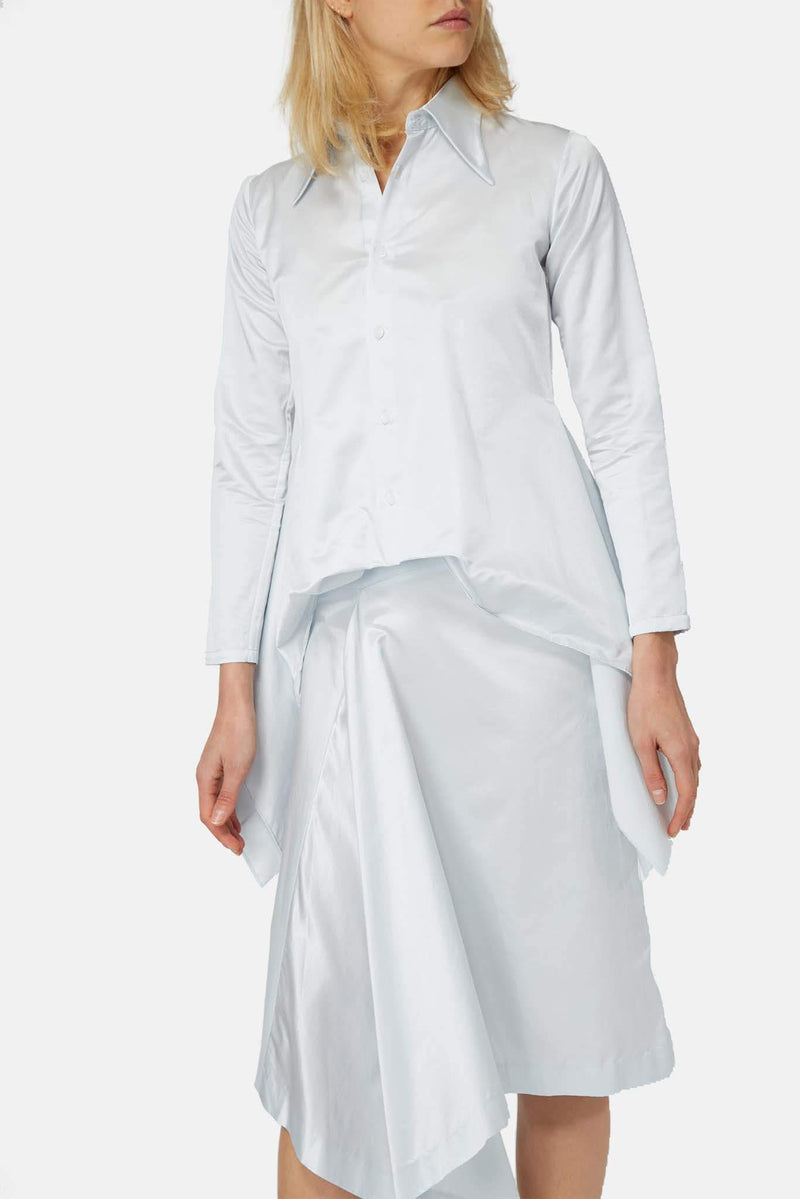 Chemise asymétrique bleu clair Moohong