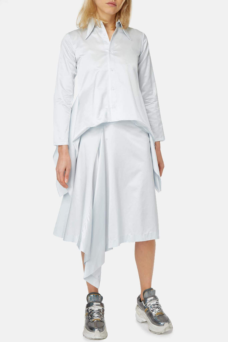 Chemise asymétrique bleu clair Moohong