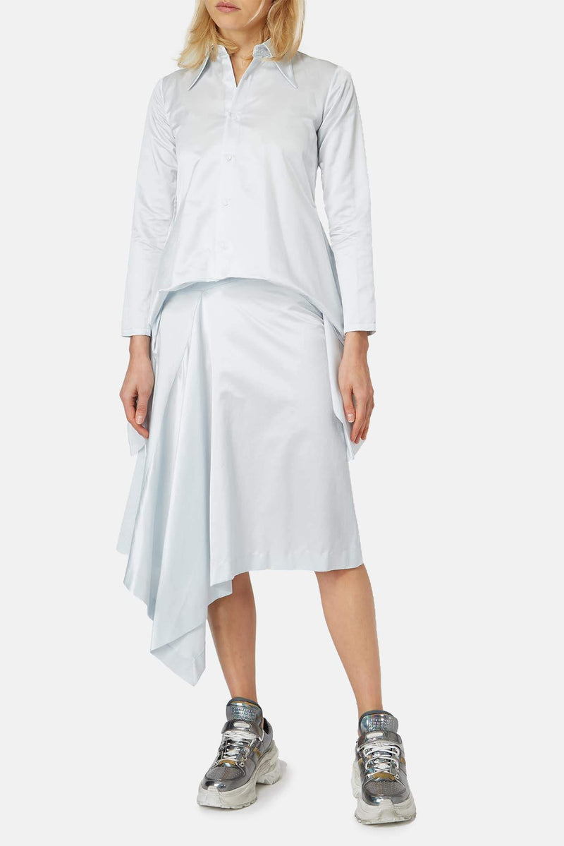 Chemise asymétrique bleu clair Moohong