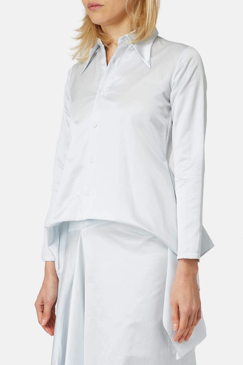 Chemise asymétrique bleu clair Moohong