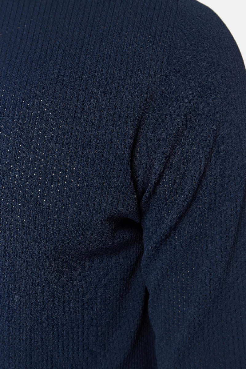 Pull effet surpiqué bleu marine Roberto Collina