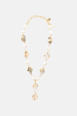 Collier en perles et Quartz "Caged" Oscar de la Renta