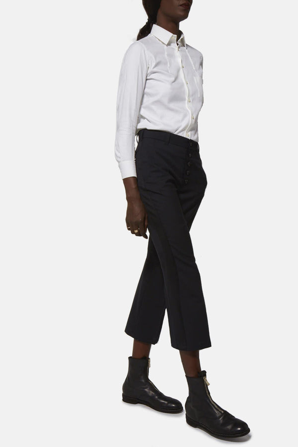 Pantalon en laine mélangée noir Shiro Sakai