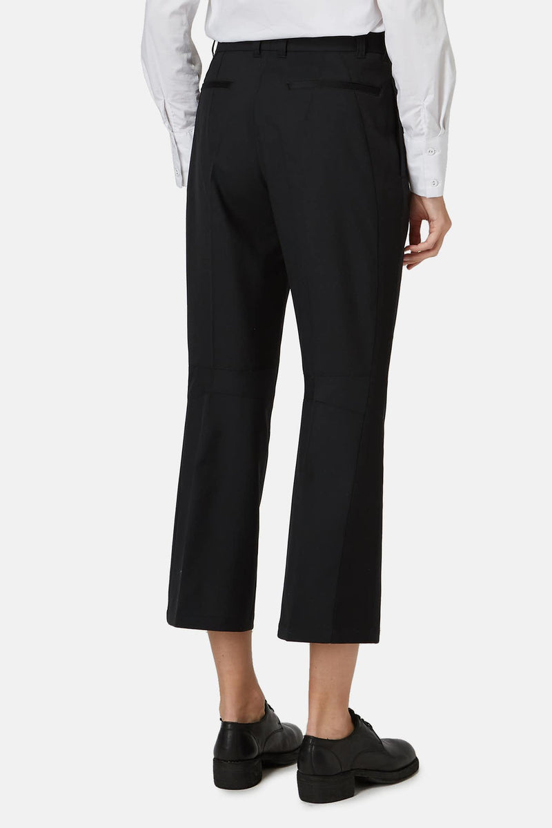 Pantalon en laine mélangée noir Shiro Sakai