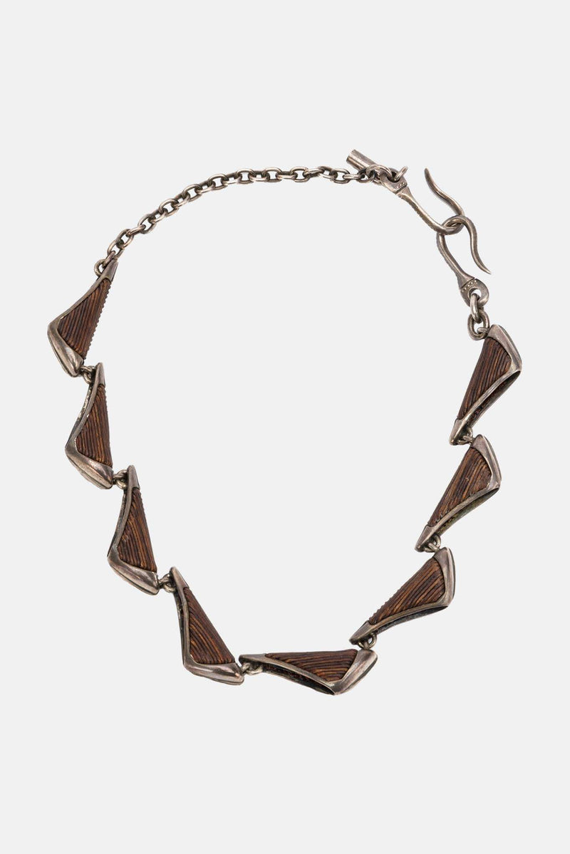 Collier en argent et bois "Triangle Wallet" Tobias Wistisen