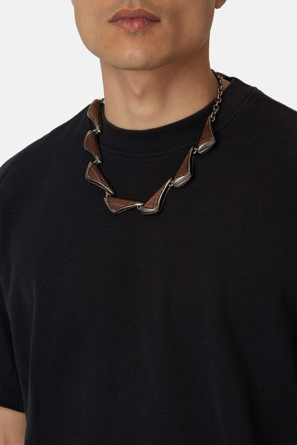 Collier en argent et bois "Triangle Wallet" Tobias Wistisen