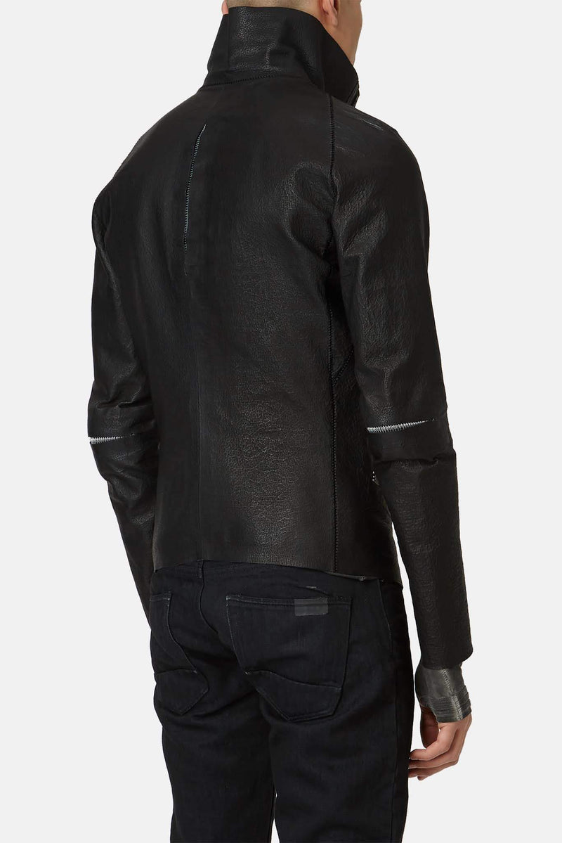 Veste en cuir noire "Cyclope" Isaac Sellam