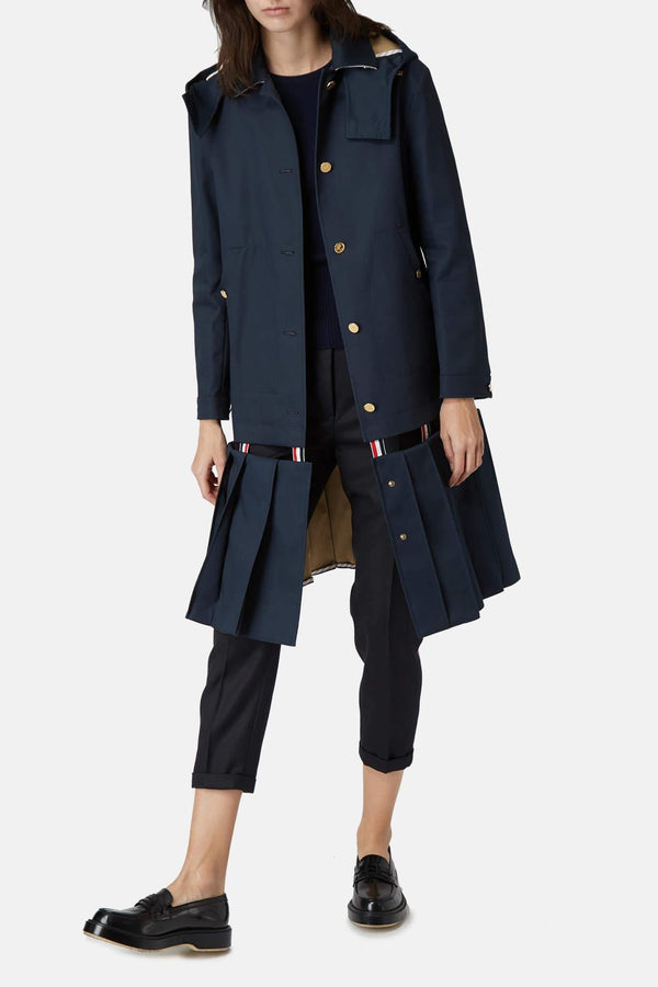 Manteau en coton bleu marine Thom Browne