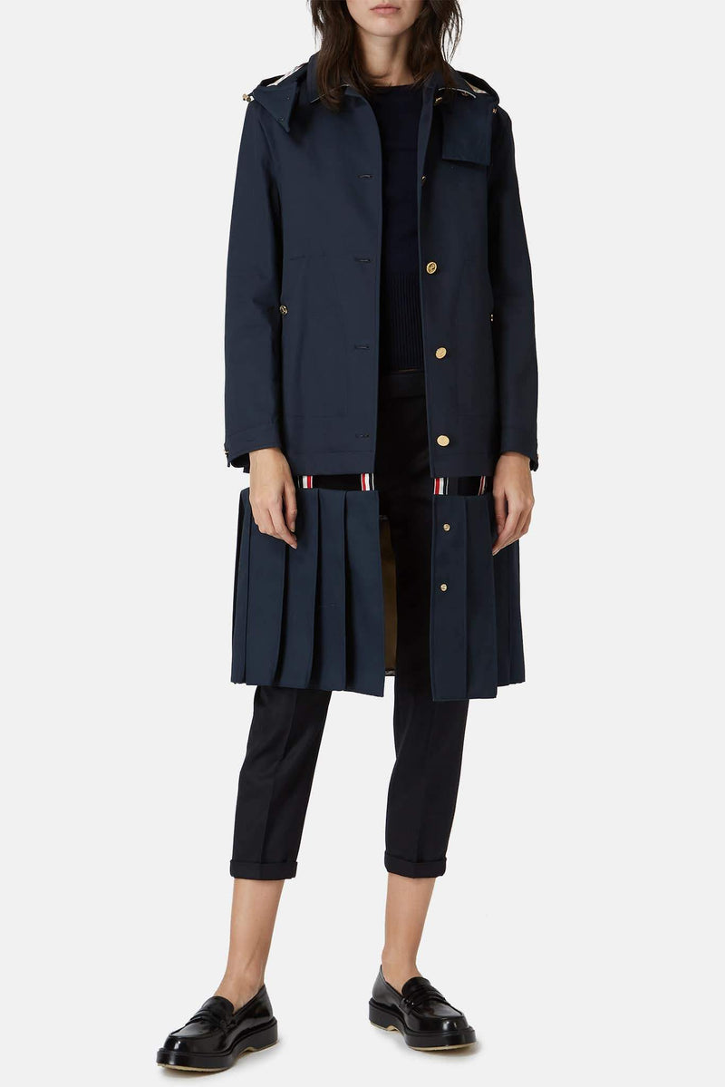 Manteau en coton bleu marine Thom Browne