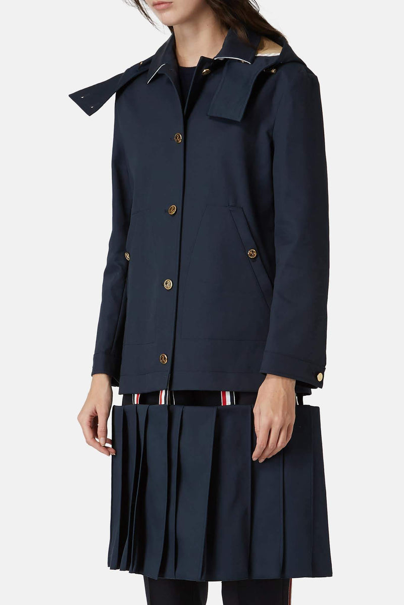 Manteau en coton bleu marine Thom Browne