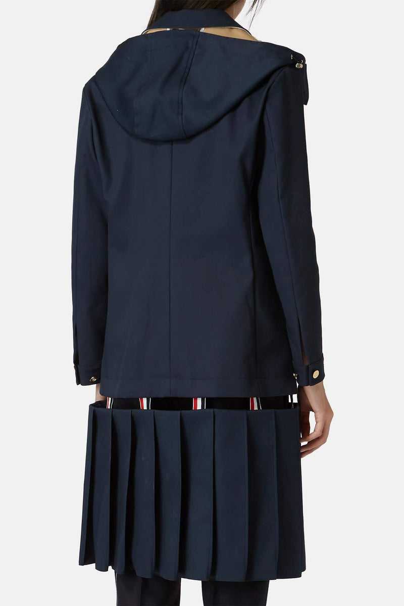 Manteau en coton bleu marine Thom Browne