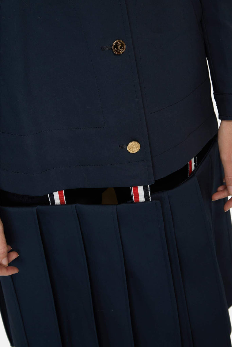 Manteau en coton bleu marine Thom Browne