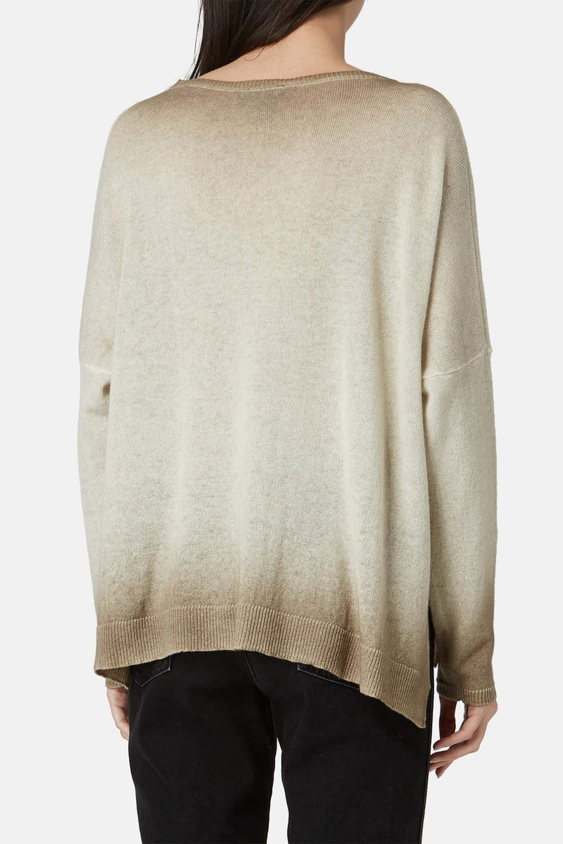 Pull en cachemire marron et beige Avant Toi