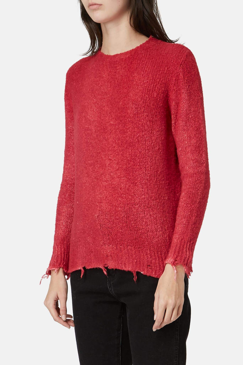 Pull en coton mélangé framboise Avant Toi