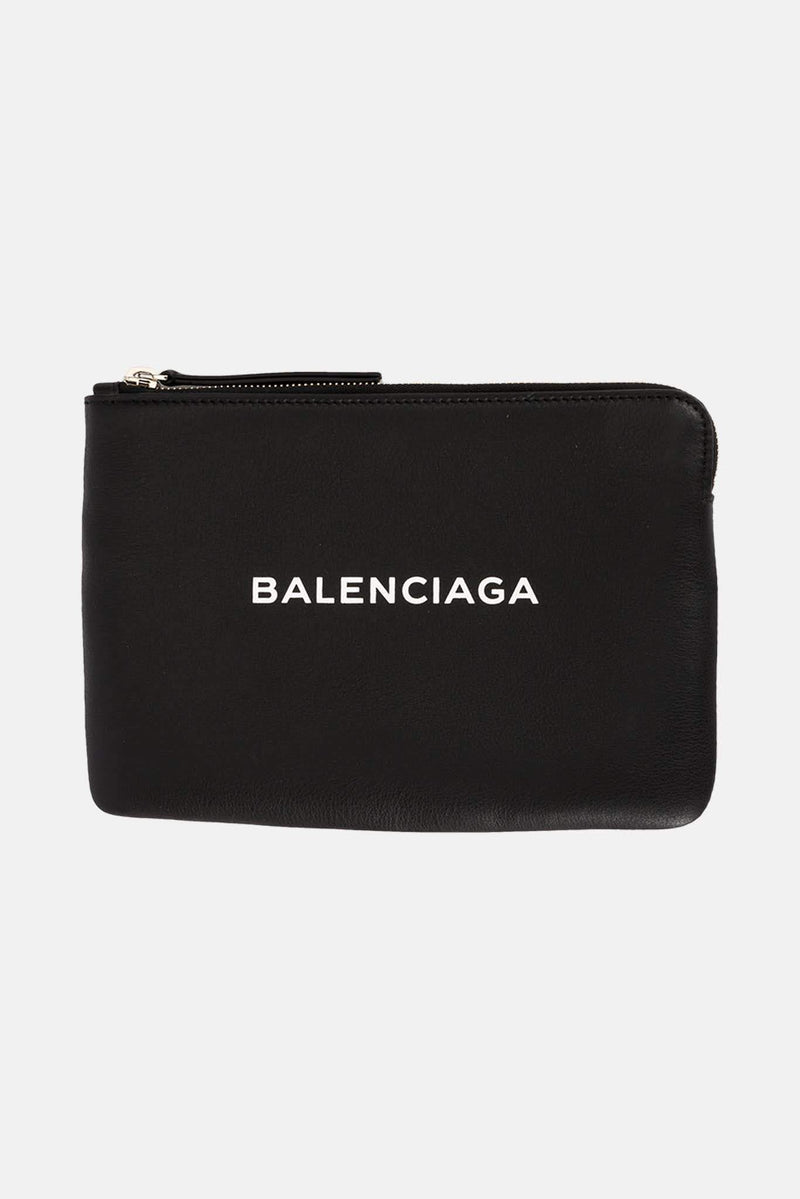 Pochette en cuir noire Everyday Balenciaga