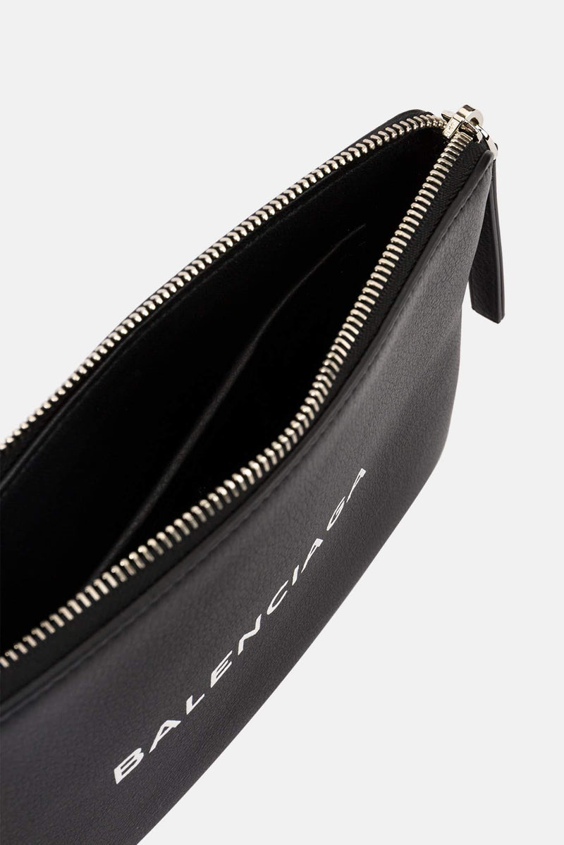 Pochette en cuir noire Everyday Balenciaga