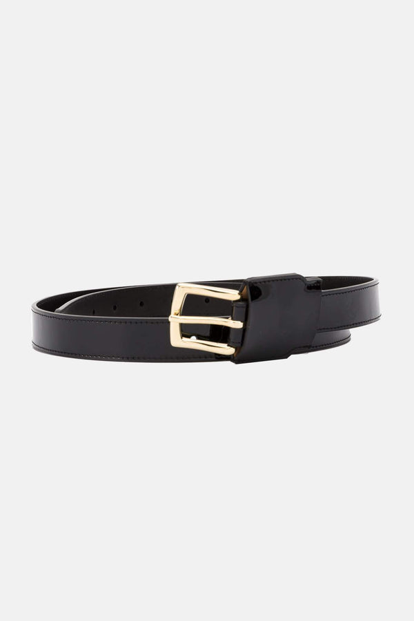 Ceinture en cuir vernis noire Y/Project