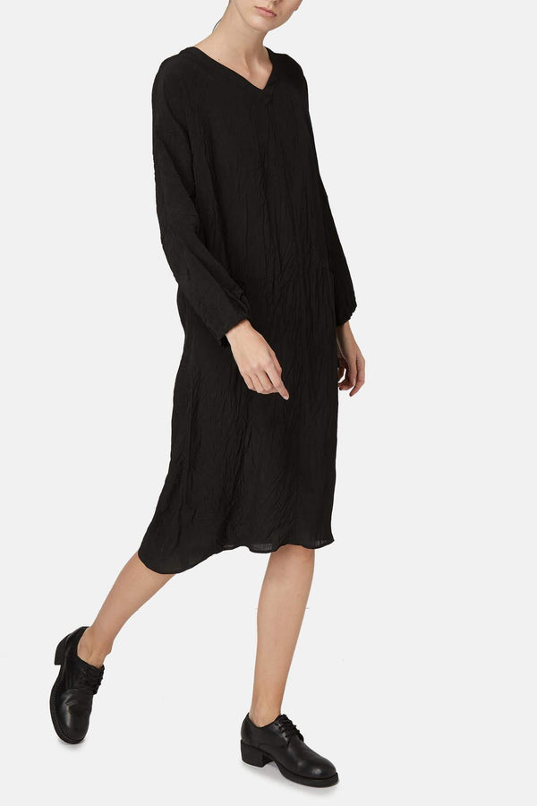 Robe effet froissée noire Sara Lanzi