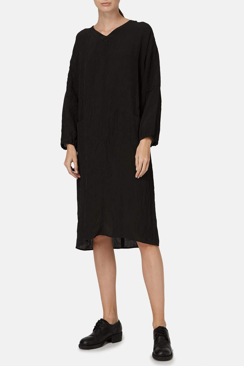 Robe effet froissée noire Sara Lanzi