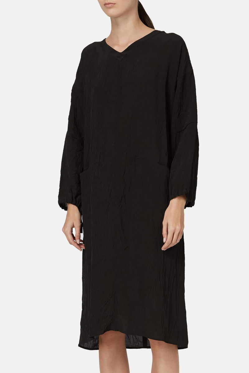 Robe effet froissée noire Sara Lanzi