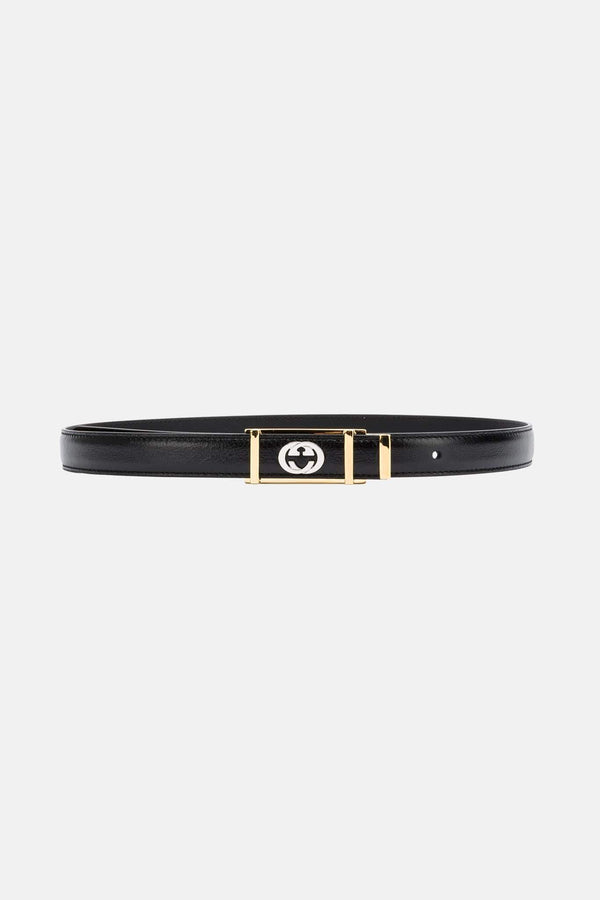 Ceinture en cuir noire Gucci