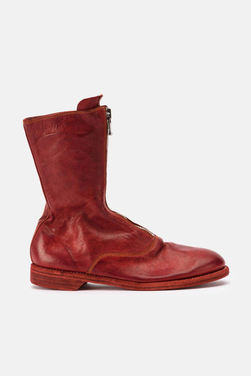 Bottines en cuir rouges Guidi