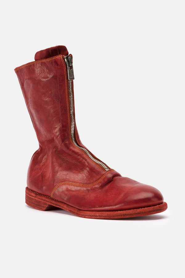 Bottines en cuir rouges Guidi