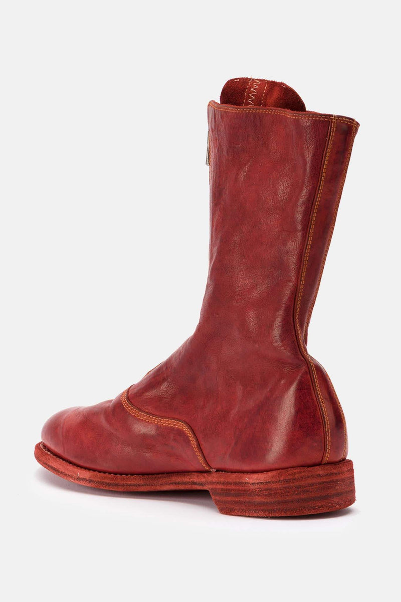 Bottines en cuir rouges Guidi